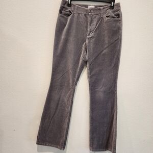 CHICO'S Silver Gray Velvet Straight Leg Pants Size 0.5 Small S 6